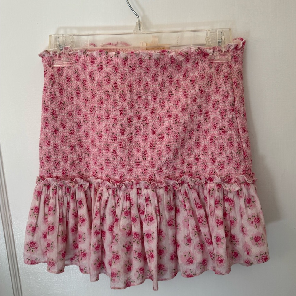 LoveShackFancy Floral Mini Skirt